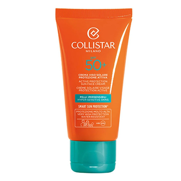  Collistar - Solari Crema Viso Solare Protezione Attiva Spf50+, Antirughe - Antimacchia Crema Solare 50 Ml Unisex 