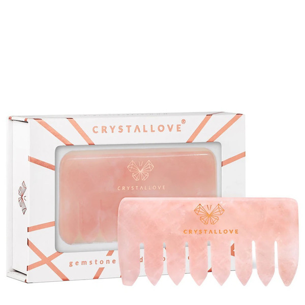  Crystallove - Rose Quartz Comb / Pettine Per Il Massaggio Del Cuoio Capelluto In Quarzo Rosa Accessori Corpo 1 Pieces Unisex 