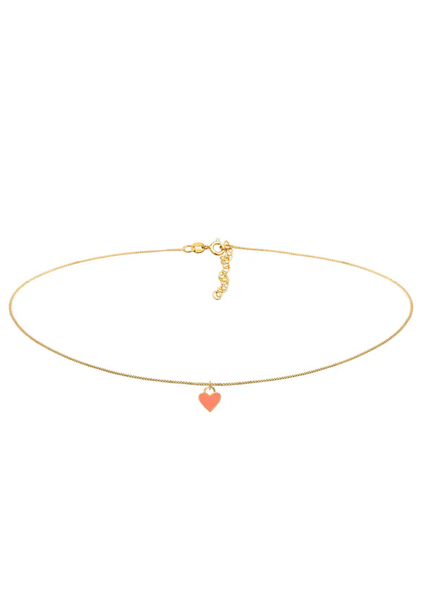  Elli - Choker Cuore Ciondolo Trend Blogger In Argento Sterling 925 Con Smalto Collane 1 Pieces Female 