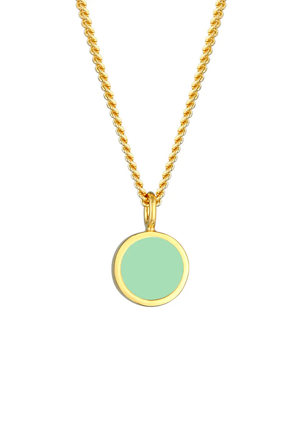  Elli - Ciondolo Piastra Base Turchese Con Smalto In Argento Sterling 925 Placcato Oro Collane 1 Pieces Female 
