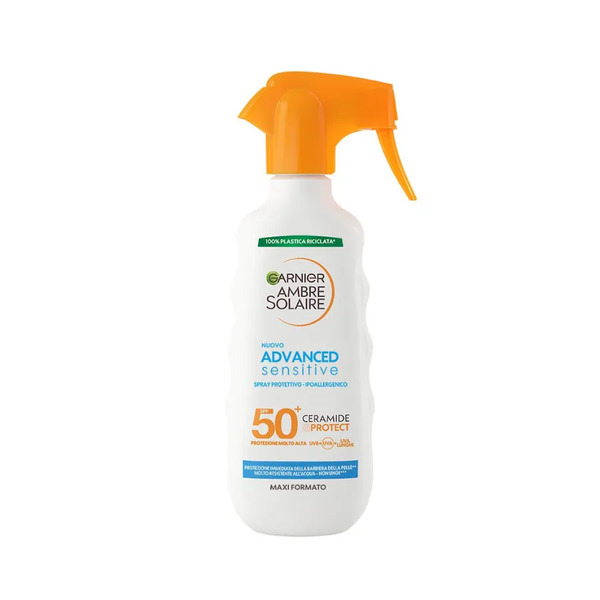  Garnier - Ambre Solaire Advanced Sensitive Spray Gachette Protettivo Ceramide Protect Spf50+ Creme Solari 270 Ml Unisex 