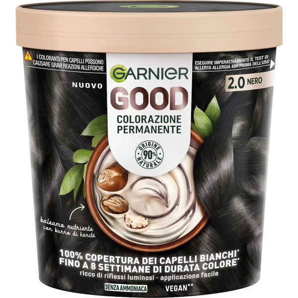  Garnier - Garnier Good 3.0 Castano Cioccolato Fondente, Colorazione Permanente Senza Ammoniaca, 90% Di Origine Naturale Tinta 160 G Nero Female 