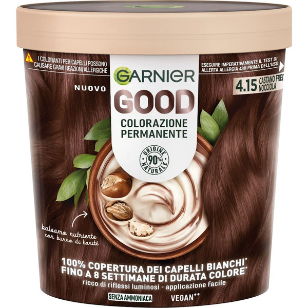  Garnier - Garnier Good 3.0 Castano Cioccolato Fondente, Colorazione Permanente Senza Ammoniaca, 90% Di Origine Naturale Tinta 160 G Nero Female 