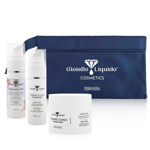  Gioiello Liquido - Kit Viaggio: Burro Corpo + Olio Corpo + Scrub Esfoliante + Pochette Cofanetti Creme Corpo 1 Pieces Unisex 