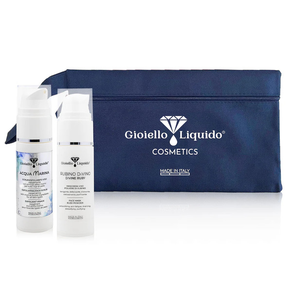  Gioiello Liquido - Kit Viaggio Viso: Maschera Polvere Di Rubino + Scrub Esfoliante + Pochette Kit Da Viaggio 1 Pieces Unisex 