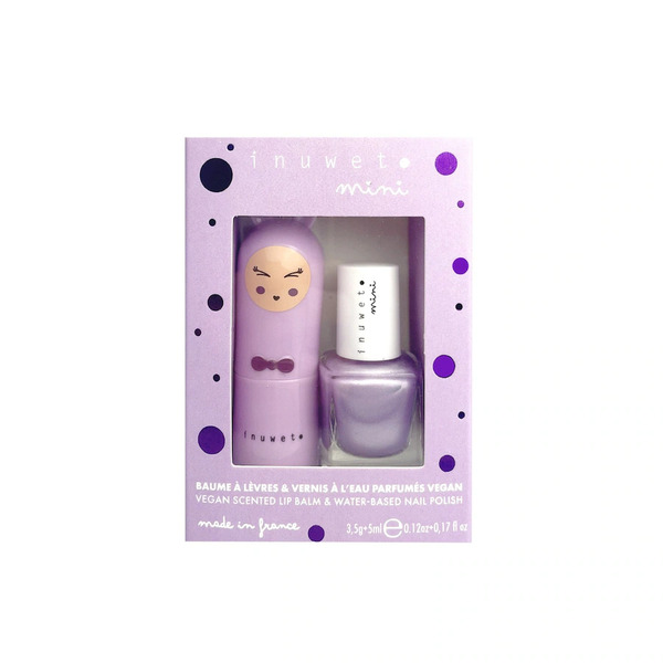  Inuwet - Set Regalo Balsamo Labbra E Smalto All'acqua - Marshmallow E Mirtillo Cofanetti 1 Pieces Unisex 