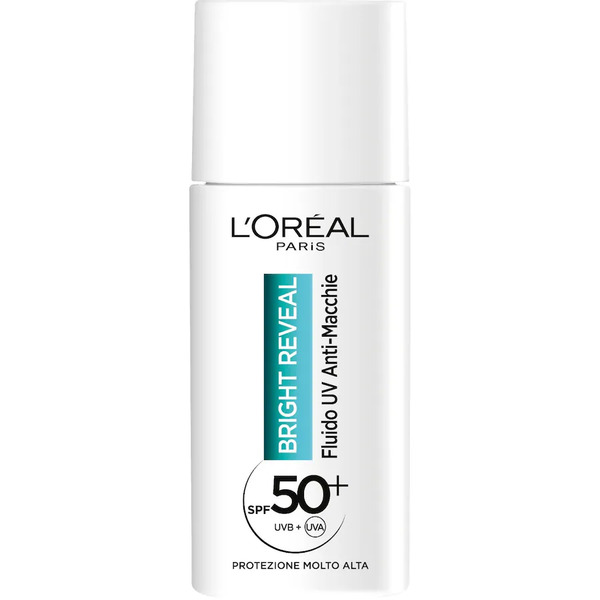  L'oréal Paris - L'oréal Paris Bright Reveal Fluido Uv Anti-macchie Spf 50+, Protezione Molto Alta + Niacinamide + Lha + Vitamina E, 50 Ml Maschera Idratante Female 