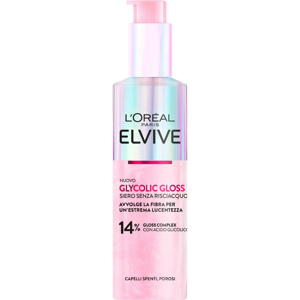  L'oréal Paris - Elvive Glycolic Gloss Siero Senza Risciacquo Con Acido Glicolico Per Capelli Spenti E Porosi, Avvolge La Fibra Per Un'estrema Lucentezza Olio E Siero 100 Ml Female 