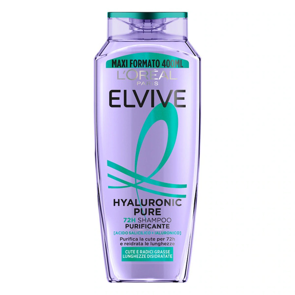  L'oréal Paris - Elvive Hyaluronic Pure 72h Shampoo Purificante Per Cute E Radici Grasse 400 Ml Unisex 