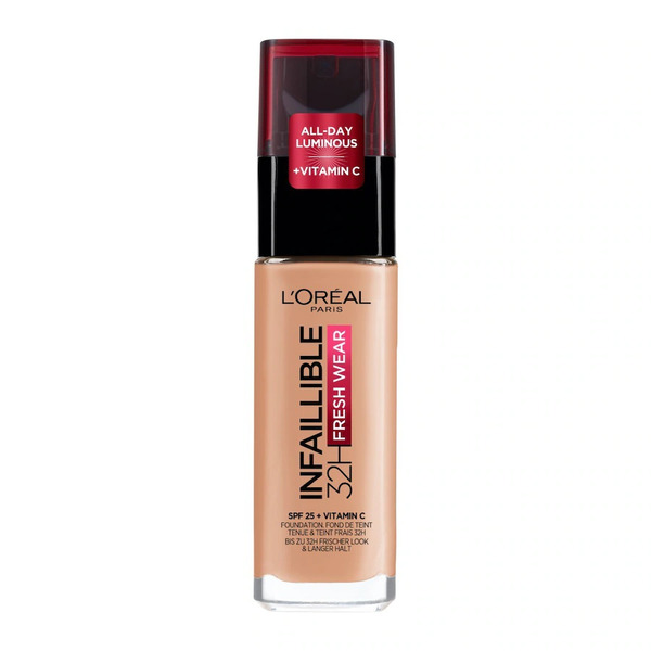  L'oréal Paris - Infaillible 32h Fresh Wear, Effetto Coprente Lunga Tenuta 24h, Formula Waterproof Idratante, 235 Miel Fondotinta 30 Ml Marrone Chiaro Unisex 