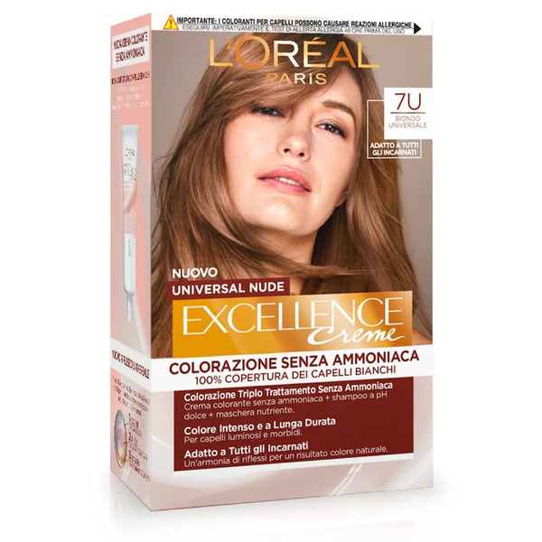  L'oréal Paris - L’oréal Paris Colorazione Permanente Excellence Universal Nude, Senza Ammoniaca, Con Riflesso Universale, Adatto A Tutti Gli Incarnati, Colore Intenso A Lunga Tenuta, Riflessante 172 Ml Female 