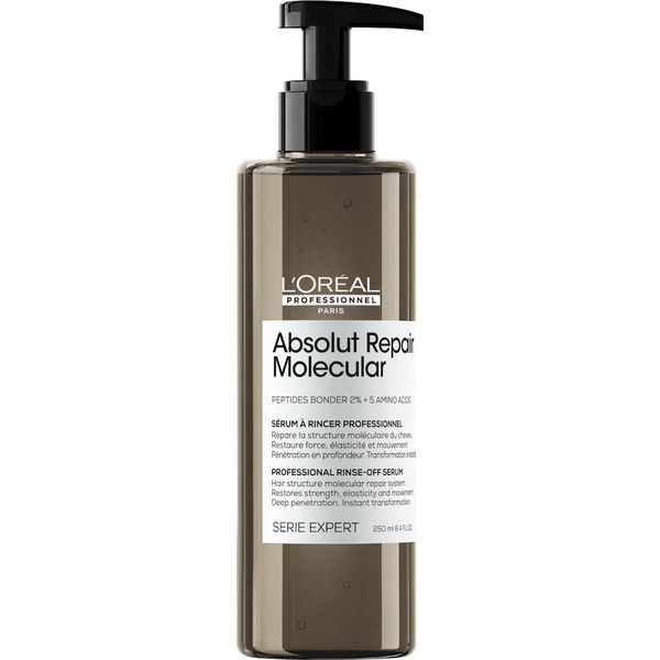  L’oréal Professionnel - Absolut Repair Molecular Conditioner Liquido Ristrutturante, Per Tutti I Tipi Di Capelli Danneggiati, Aiuta A Riparare I Danni E Ripristina La Forza, Senza Solfati Olio E Siero 250 Ml Unisex 