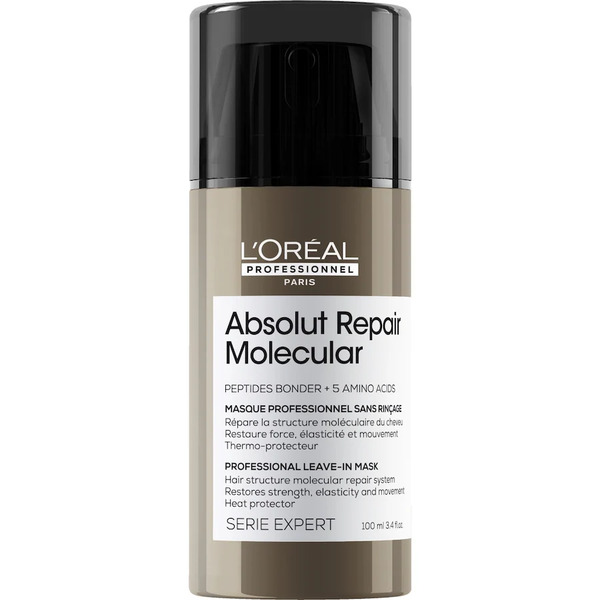  L’oréal Professionnel - Absolut Repair Molecular Crema Senza Risciacquo, Per Tutti I Tipi Di Capelli Danneggiati, Termoprotettore, Aiuta A Riparare I Danni E Ripristina La Forza Balsamo Senza Risciacquo 100 Ml Bianco Unisex 