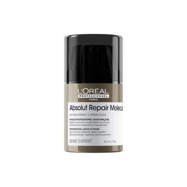  L’oréal Professionnel - Absolut Repair Molecular Crema Senza Risciacquo, Per Tutti I Tipi Di Capelli Danneggiati, Termoprotettore, Aiuta A Riparare I Danni E Ripristina La Forza Balsamo Senza Risciacquo 50 Ml Bianco Unisex 