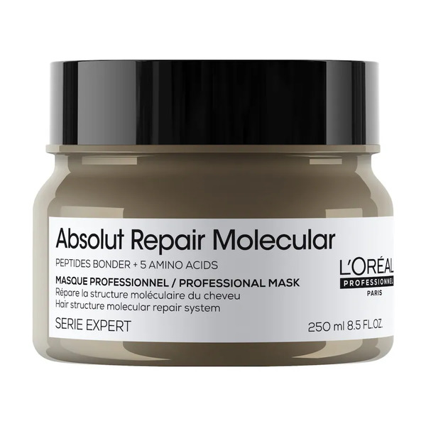  L’oréal Professionnel - Absolut Repair Molecular Maschera Ristrutturante Per Tutti I Tipi Di Capelli Danneggiati, Aiuta A Riparare I Danni E Ripristina La Forza, Senza Solfati Maschere 250 Ml Unisex 