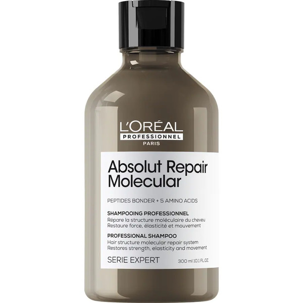  L’oréal Professionnel - Absolut Repair Molecular Shampoo Ristrutturante, Per Tutti I Tipi Di Capelli Danneggiati, Aiuta A Riparare I Danni E Ripristina La Forza, Senza Solfati 300 Ml Unisex 