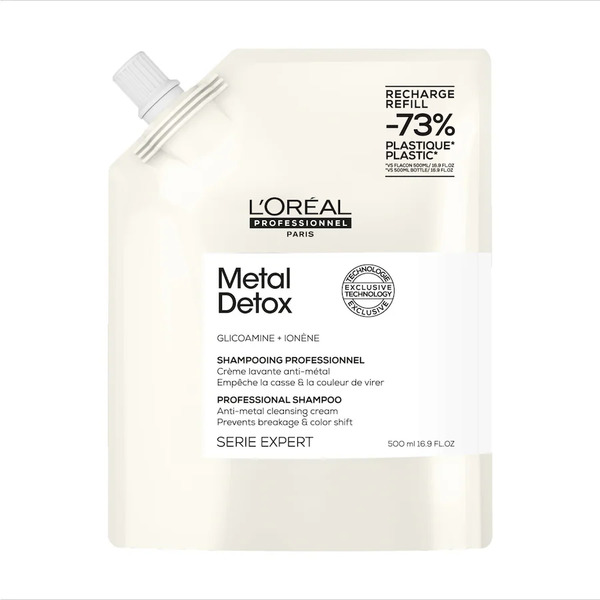  L’oréal Professionnel - Shampoo Per Tutti I Tipi Di Capelli, Rischio Di Rottura Ridotto, Colore Protetto, Capelli Forti E Colore Brillante, Senza Solfati, Metal Detox 500 Ml Unisex 