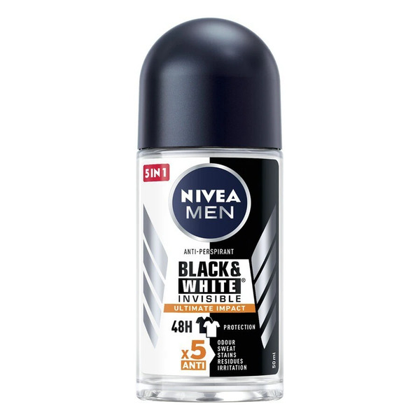  Nivea - Nivea Black & White Invisible Ultimate Impact Deodorante Roll On Creme Corpo 50 Ml Male 