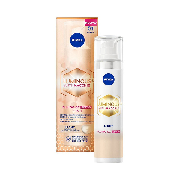  Nivea - Cellular Luminous630 Fluido Cc Cream Spf 30 Light Crema Viso Colorata Anti-macchie Siero Idratante 40 Ml Female 