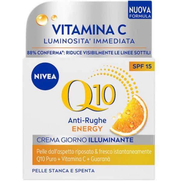  Nivea - Q10 Anti-rughe Energy Crema Giorno Illuminante Spf 15 Pelle Stanca E Spenta Crema Viso 50 Ml Unisex 