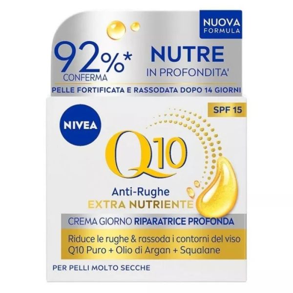 Nivea - Q10 Anti Rughe Extra Nutriente Crema Giorno Riparatrice Profonda Spf 15 Crema Viso 50 Ml Unisex 