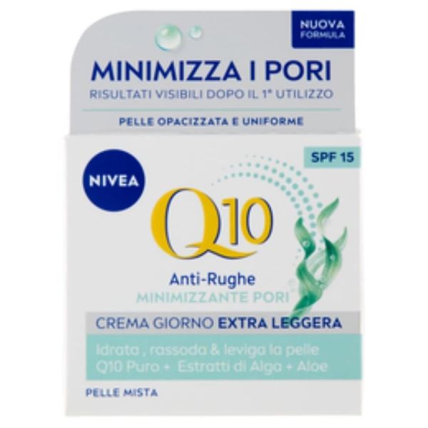  Nivea - Q10 Anti-rughe Minimizzante Pori Crema Giorno Extra Leggera Spf 15 Pelle Mista Crema Viso 50 Ml Unisex 
