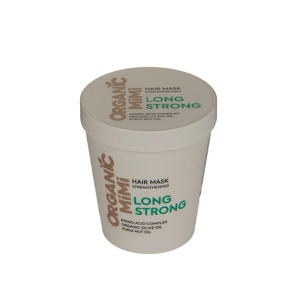 Organic Mimi - Maschera Capelli Rinforzante Long Strong Olio Di Oliva, Succo Di Aloe Vera, Olio Di Noci Di Kukui Maschere 200 Ml Unisex 
