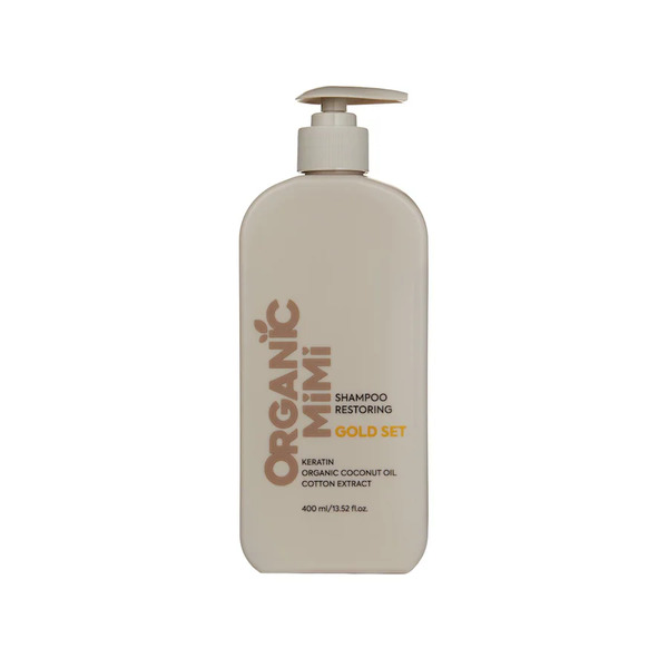  Organic Mimi - Shampoo Ristrutturante Gold Set Olio Di Cocco, Estratto Di Cotone, Cheratina 400 Ml Unisex 