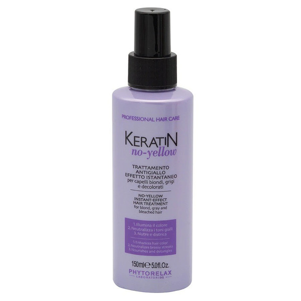  Phytorelax - Keratin No Yellow Trattamento Anti-giallo Effetto Istantaneo Capelli Biondi, Grigi E Decolorati Maschere 150 Ml Female 