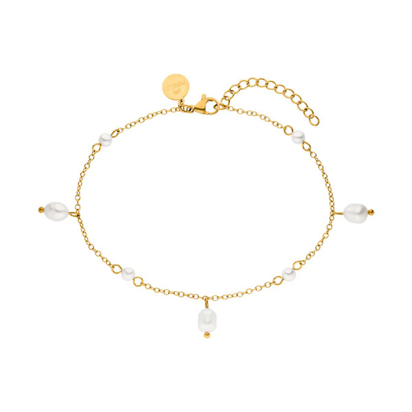  Purelei - Pearl Drop Cavigliera 100% Acciaio Inossidabile Gioielli Per I Piedi 1 Pieces Marrone Chiaro Female 