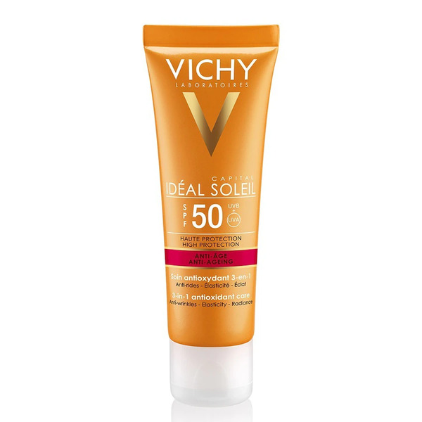  Vichy - Capital Soleil Crema Viso Anti-età 3 In 1 Abbronzatura Intensa Spf 50 Crema Solare 50 Ml Unisex 