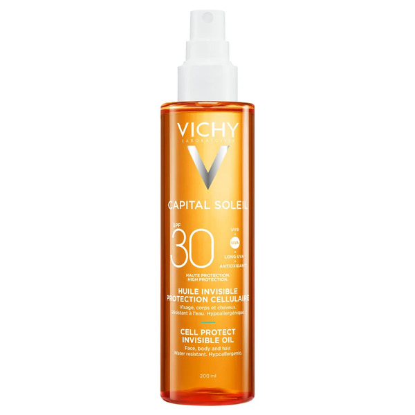  Vichy - Solari Capital Soleil Cell Protect Olio Invisibile Viso, Corpo E Capelli Protezione Elevata Spf30 Crema Solare 200 Ml Unisex 