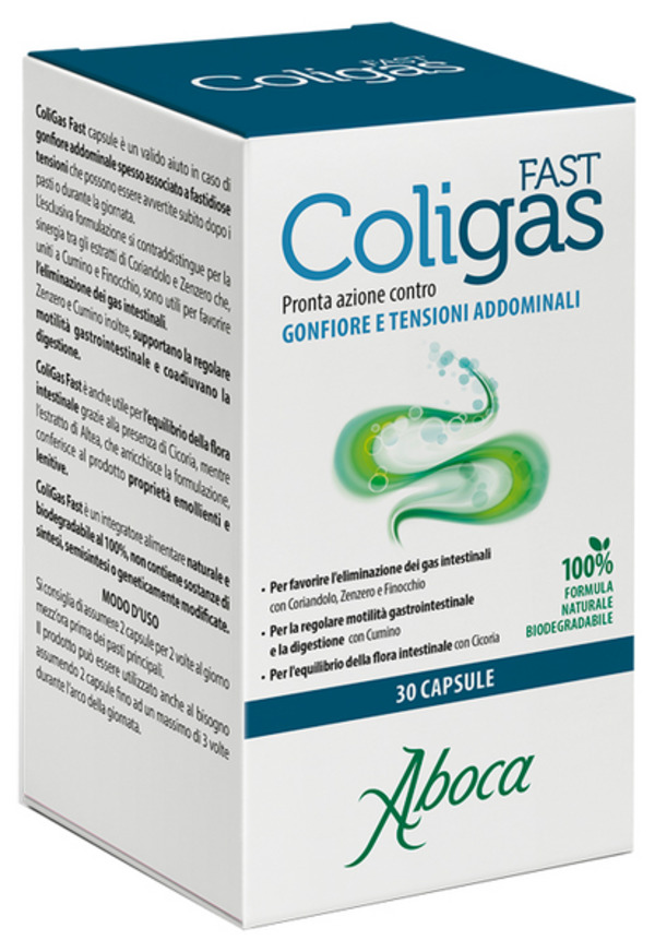  Aboca Coligas Fast Integratore Alimentare Contro Gonfiore E Dolore Addominale 30 Capsule 