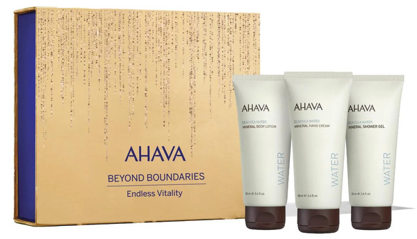  Ahava Cofanetto Endless Vitality Mineral Lozione Corpo 100 Ml + Mineral Crema Mani 100 Ml + Mineral Gel Doccia 100 Ml 