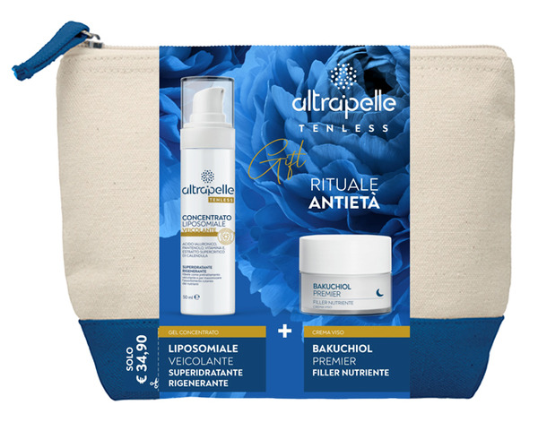  Altrapelle Tenless Cofanetto Rituale Antietà Con Liposomiale Superidratante + Crema Notte Bakuchiol + Pochette In Regalo 
