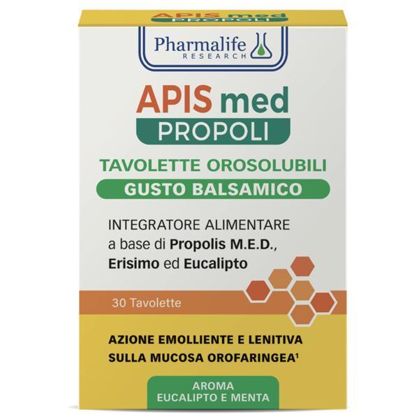  Apis Med Propoli Integratore Per La Gola Lenitivo Ed Emolliente 30 Compresse Orosolubili Gusto Balsamico 