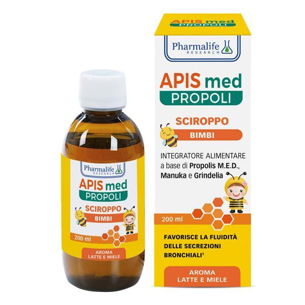  Apis Med Propoli 200 Ml Sciroppo Bimbi Per Favorire La Fluidità Delle Secrezioni Bronchiali Aroma Latte E Miele 