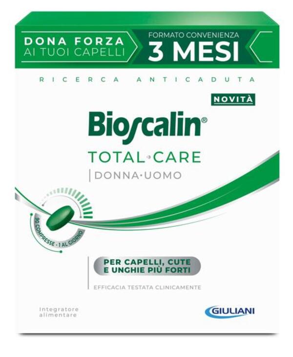  Bioscalin Total Care 90 Compresse Integratore Per Capelli, Cute E Unghie Più Forti Formato Convenienza 3 Mesi 