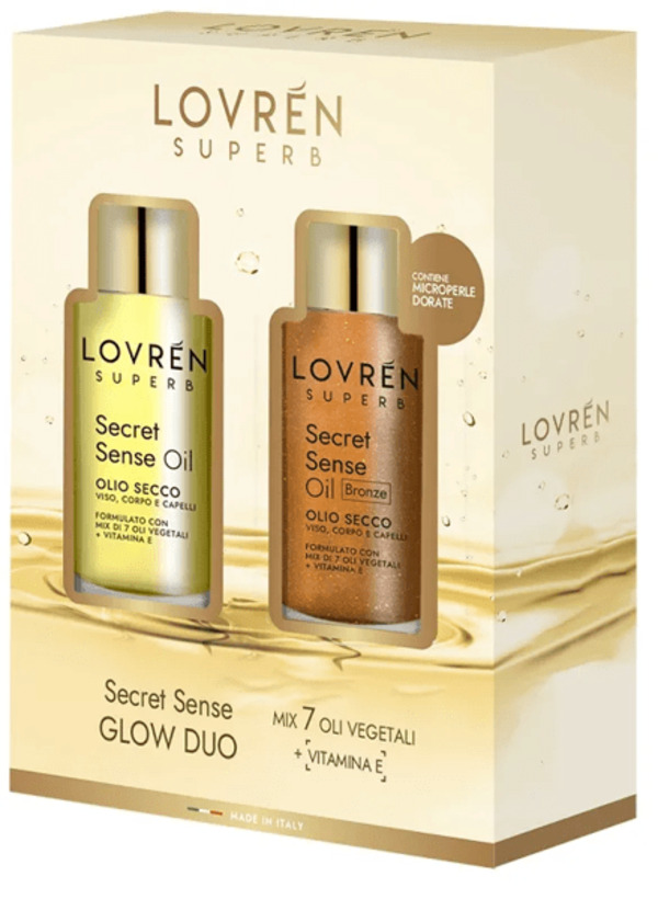  Lovrén Superb Cofanetto Con Secret Sense Olio Secco + Secret Sense Olio Secco Bronze Per Corpo E Capelli 