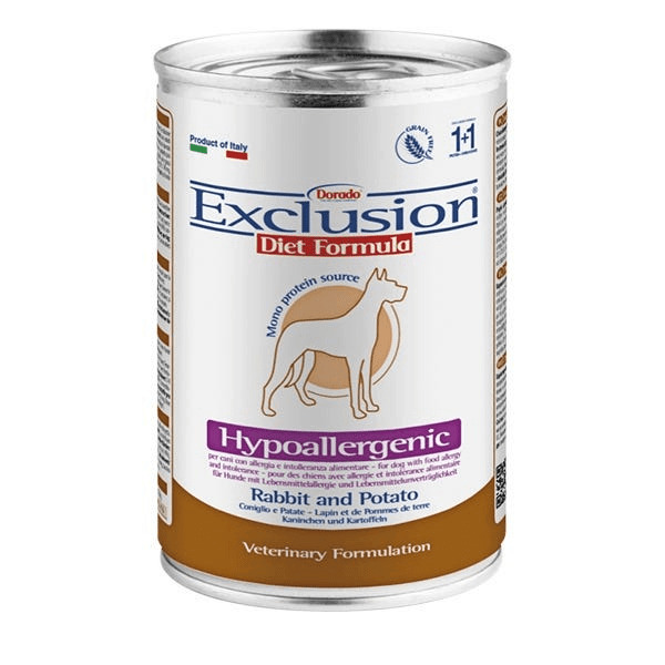  Exclusion Monoprotein Veterinary Diet Formula Hypoallergenic Cibo Umido Coniglio/patate Lattina 200g 