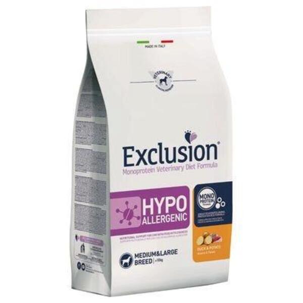  Exclusion Monoprotein Veterinary Diet Formula Hypoallergenic Crocchette Anatra/patate Per Cani Taglia Media/grande Sacco 12kg 