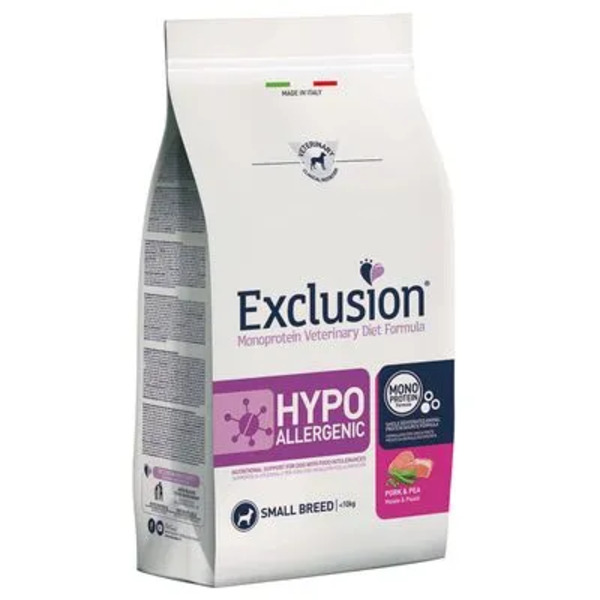  Exclusion Monoprotein Veterinary Diet Formula Hypoallergenic Crocchette Suino/piselli Per Cani Taglia Piccola Sacco 2kg 