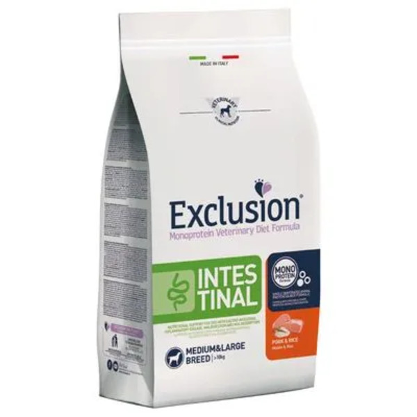 Exclusion Monoprotein Veterinary Diet Formula Intestinal Crocchette Suino/riso Per Cani Taglia Media/grande Sacco 12kg 