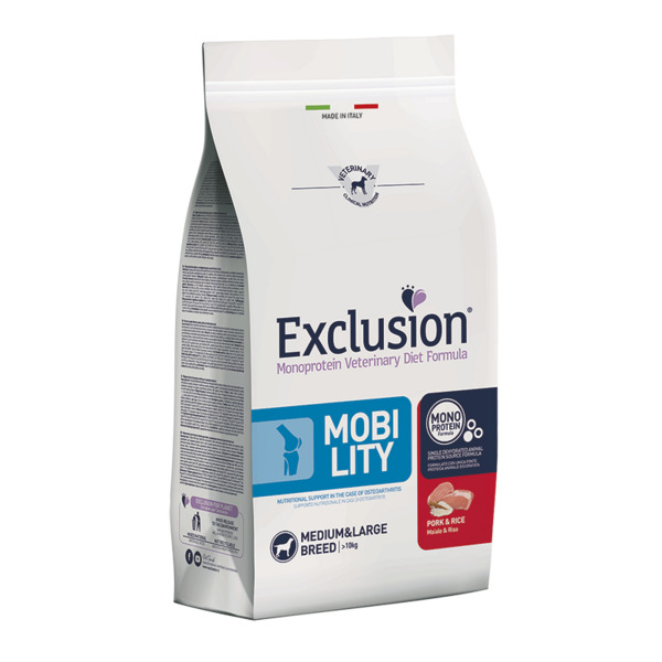  Exclusion Monoprotein Veterinary Diet Formula Mobility Crocchette Suino/riso Per Cani Taglia Media/grande Sacco 2kg 