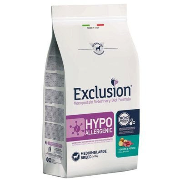  Exclusion Monoprotein Veterinary Diet Hypoallergenic Crocchette Cervo/patate Per Cani Taglia Media/grande Sacco 12kg 
