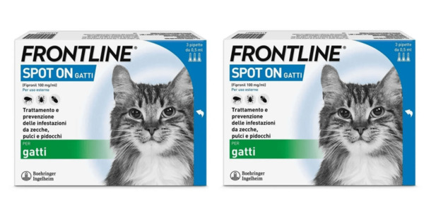 Frontline Bipacco Spot On Gatti 2x3 Pipette Antiparassitario Per Gatti Contro Zecche Pulci E Pidocchi 