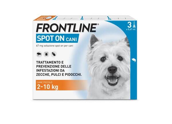  Frontline Spot On Cani X3 Pipette Antiparassitario Per Cani (2-10 Kg) Contro Pulci Zecche E Pidocchi 