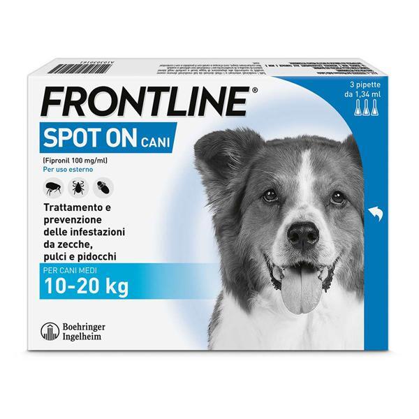  Frontline Spot On Cani X3 Pipette Antiparassitario Per Cani (10-20 Kg) Contro Pulci Zecche E Pidocchi 