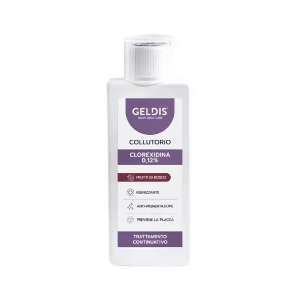  Geldis Clorexidina 0,12% 200 Ml Frutti Di Bosco Collutorio Mantenimento Anti-macchia Per Apparecchi E Protesi 