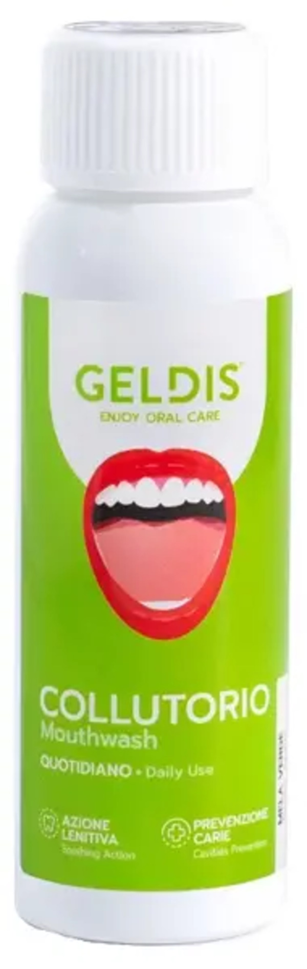 Geldis Collutorio Idratante E Protettivo Gusto Mela Verde 100 Ml Travel Size Anti-placca Con Fluoro E Aloe Vera 